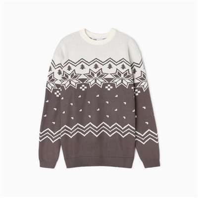 Свитер вязаный новогодний детский KAFTAN Scandinavia размер 30 (98-104 см), серый