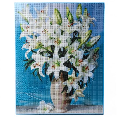 Алмазная вышивка полное заполнение «Лилии», на раме, 40×50 см