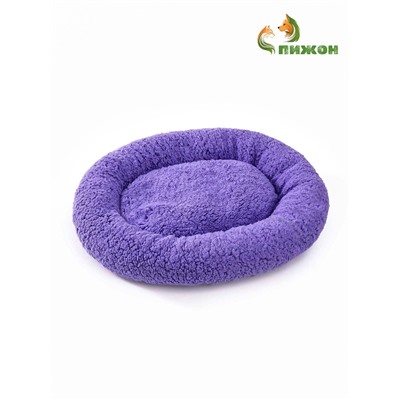 Лежанка для животных «Уют», мягкий мех, 45×35×11 см, фиолетовая