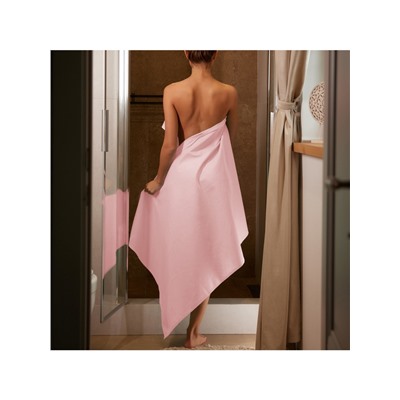 Простыня вафельная для бани Экономь и Я 150х180 см, цвет пыльно-розовый