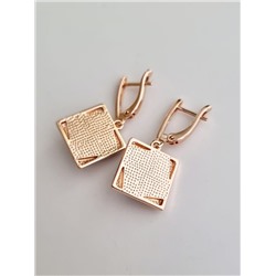 Серьги висячие под бирюзу, покрытие позолота, коллекция "Дубайское Золото", арт. 947.776