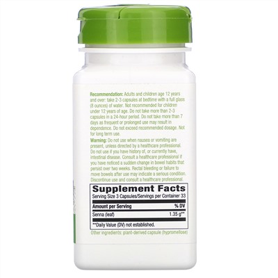 Nature's Way, Senna Leaves, 450 mg, 100 Vegan Capsules