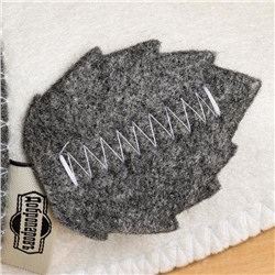 Тапочки для бани «Листок», полиэфир 70%, шерсть 30%, белые, «Добропаровъ»