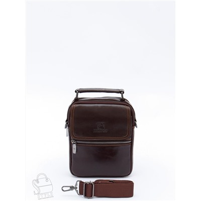 Сумка мужская кожаная 633M brown Fuzhiniao в Новосибирске