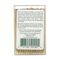 Tea Tree Therapy, Зубочистки Tea Tree TherapyToothpicks, мятные, примерно 100 штук