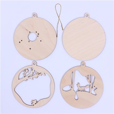 Заготовки для творчества. Деревянная ёлочная подвеска «Новый год! Лисёнок»