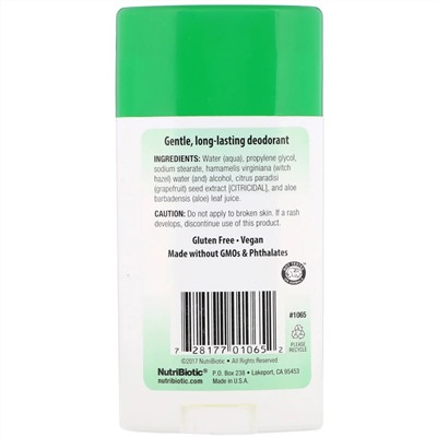 NutriBiotic, Deodorant, Unscented, 2.6 oz (75 g)