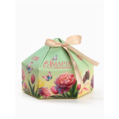 Конфеты подарочные «С 8 Марта» в коробке-купол с бантом, 200 г