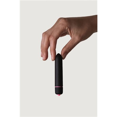 Черная компактная вибропуля Univibe - 9 см.