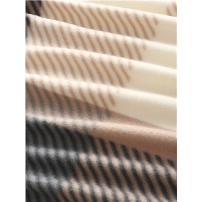 Плед флисовый «Экономь и Я. Клетка», 150×130 см, флис 160 г/м², бежевый