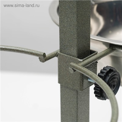 Подставка с мисками, 2×1.5 л, высота 50 см, разборная, зелёная