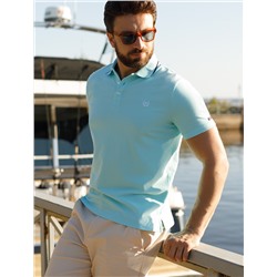 Футболка-поло из фактурного трикотажа