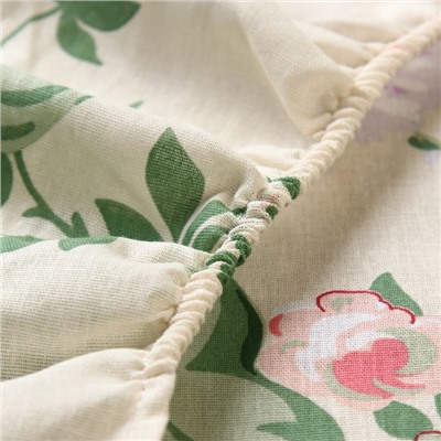 Простыня на резинке 1.5-спальная «Этель. Сирень», 160×200+25, бязь