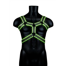 Стильная портупея Body Harness с неоновым эффектом - размер L-XL