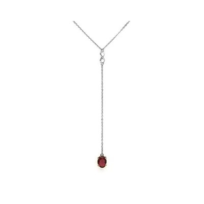 Колье из серебра рубеллит кварц, Ю-51011р
