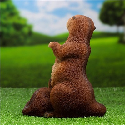 Садовая фигура из полистоуна «Выдра с малышом», 20×12×17 см