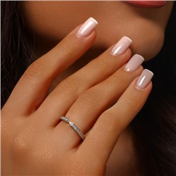 Кольцо ювелирная бижутерия, покрытие посеребрение, вставка: фианиты, цвет: прозрачный, 16 р, арт.219.388-16