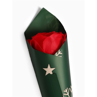 Новогодняя мыльная красная роза