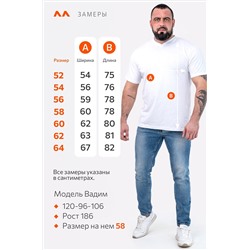 Мужская футболка больших размеров c V-вырезом Happyfox