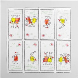 Салфетки бумажные на пасху «Пасхальные кролики», 33×33 см, набор 20 шт.
