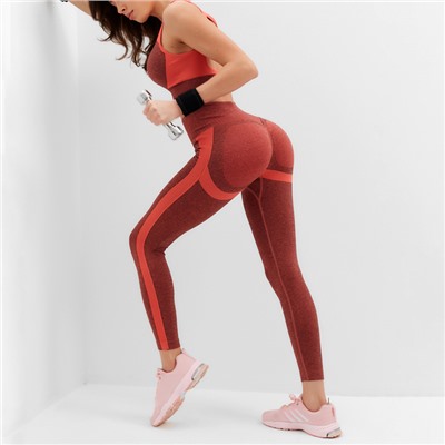 Легинсы спортивные женские MINAKU: SPORTLY, красные, размер 46-48