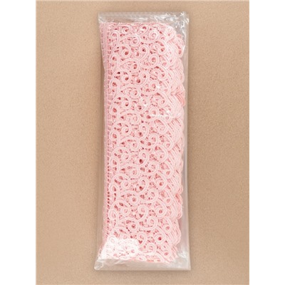 Кружево гипюровое, 78 мм, 11±1 м, нежно-розовое