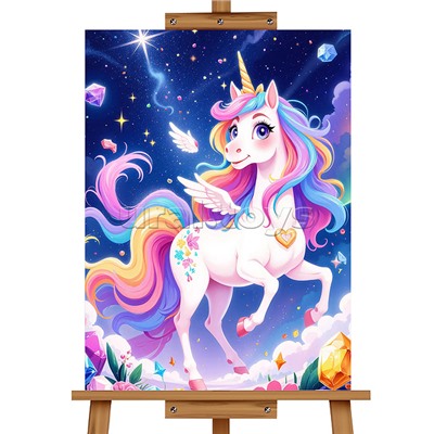 Мозаика алмазная "Радужный единорог" 20*30см.