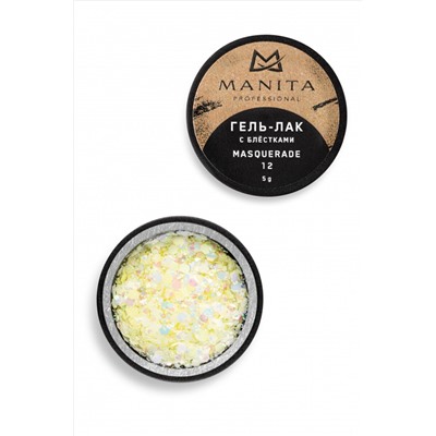 Manita Professional Гель-лак для ногтей с блёстками / Masquerade №12, 5 г KRISTALLER, 1229995