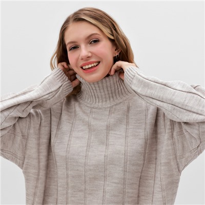 Костюм женский (джемпер, брюки) MINAKU: Knitwear Collection, размер 42-44, капучино