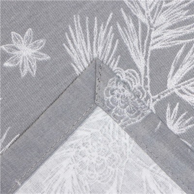 Скатерть новогодняя «Этель. Серебряные ветки», 110×149 см, 100% хлопок, саржа 190 г/м²