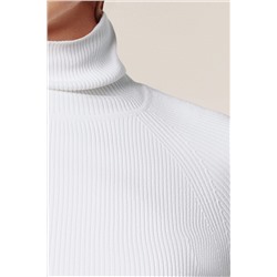 Свитер тонкой вязки в рубчик из вискозы VILATTE, 1028679