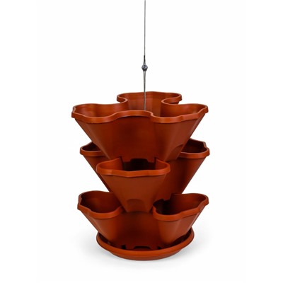 Кашпо для цветов многоярусное «Каскад», 3 шт., 12 л (секция 4 л), цвет терракотовый