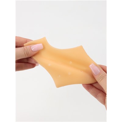 Напяточники для педикюра, силиконовые, с перфорацией, универсальный размер, 10×10.5 см, бежевые