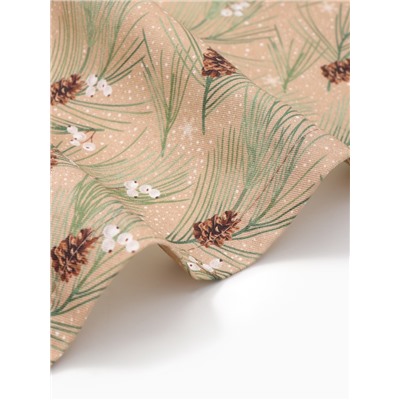 Дорожка на стол новогодняя Этель Spruce branches 30×70 см, 100% хлопок, саржа 190 г/м², бежевая