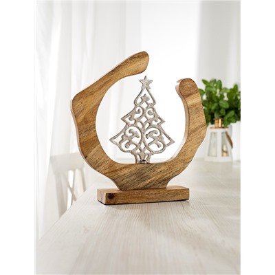 Сувенир интерьерный в деревянном кольце «Ёлочка», 25×8×28 см