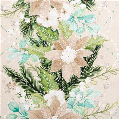 Дорожка на стол новогодняя «Этель» Beautiful Christmas, 30×70 см, хлопок 100%, саржа 190 г/м², бежевая