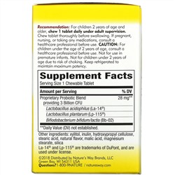 Nature's Way, Primadophilus для детей со вкусом вишни, 60 жевательных таблеток