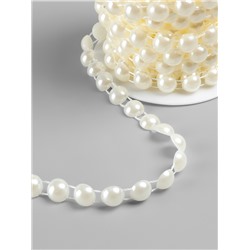 Жемчуг на нитях, плоский, 10 мм, 9±1 м, цвет молочный