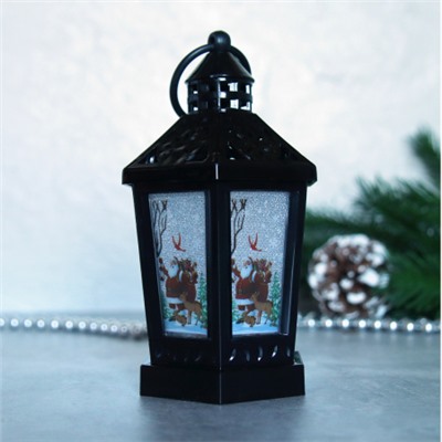 Фонарь светодиодный 14 см / VFR-108-B /уп 12/120/новогодний/черный