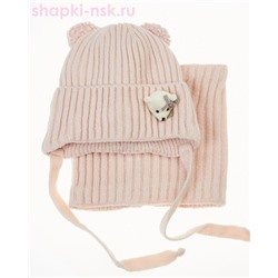03-16-M Комплект для девочки флис (шапка+снуд) (50-52)