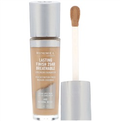Rimmel London, Стойкая тональная основа Lasting Finish 25HR Breathable, SPF 20, оттенок 400 натуральный бежевый, 30 мл