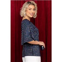 Блуза праздничная Ты ослепляешь! (синяя) Б14698-7М