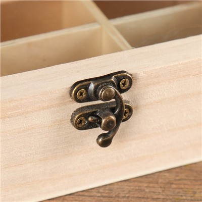 Шкатулка для росписи дерево со стеклянной вставкой «Органайзер», 17×10×4.5 см