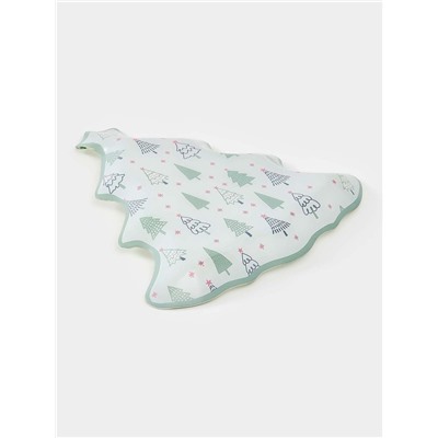 Блюдо сервировочное новогоднее Доляна «Ёлочка», 24.5×24.7×2 см, стекло, белое