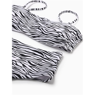 Купальник раздельный женский MINAKU, принт зебра, размер 42