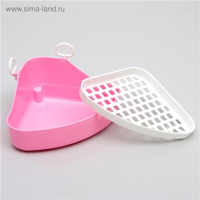 Туалет угловой для кроликов и хорьков, 18.5×18 см, микс цветов