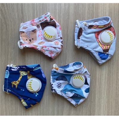 Маска-респиратор детская с клапаном, голубая