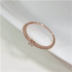 Кольцо ювелирная бижутерия коллекция "Дубай", покрытие позолота, вставка: фианиты, цвет: прозрачный, 16 р, арт.219.411-16