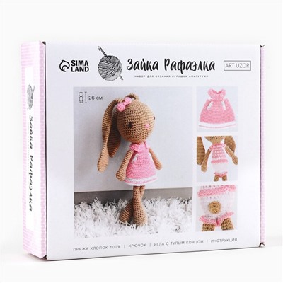 Набор для вязания. Амигуруми: мягкая игрушка своими руками «Зайка Рафаэлка», 26 см