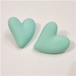Серьги Сердце, цвет мятный, арт.018.412